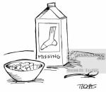 Picture of missing sock on milk carton.